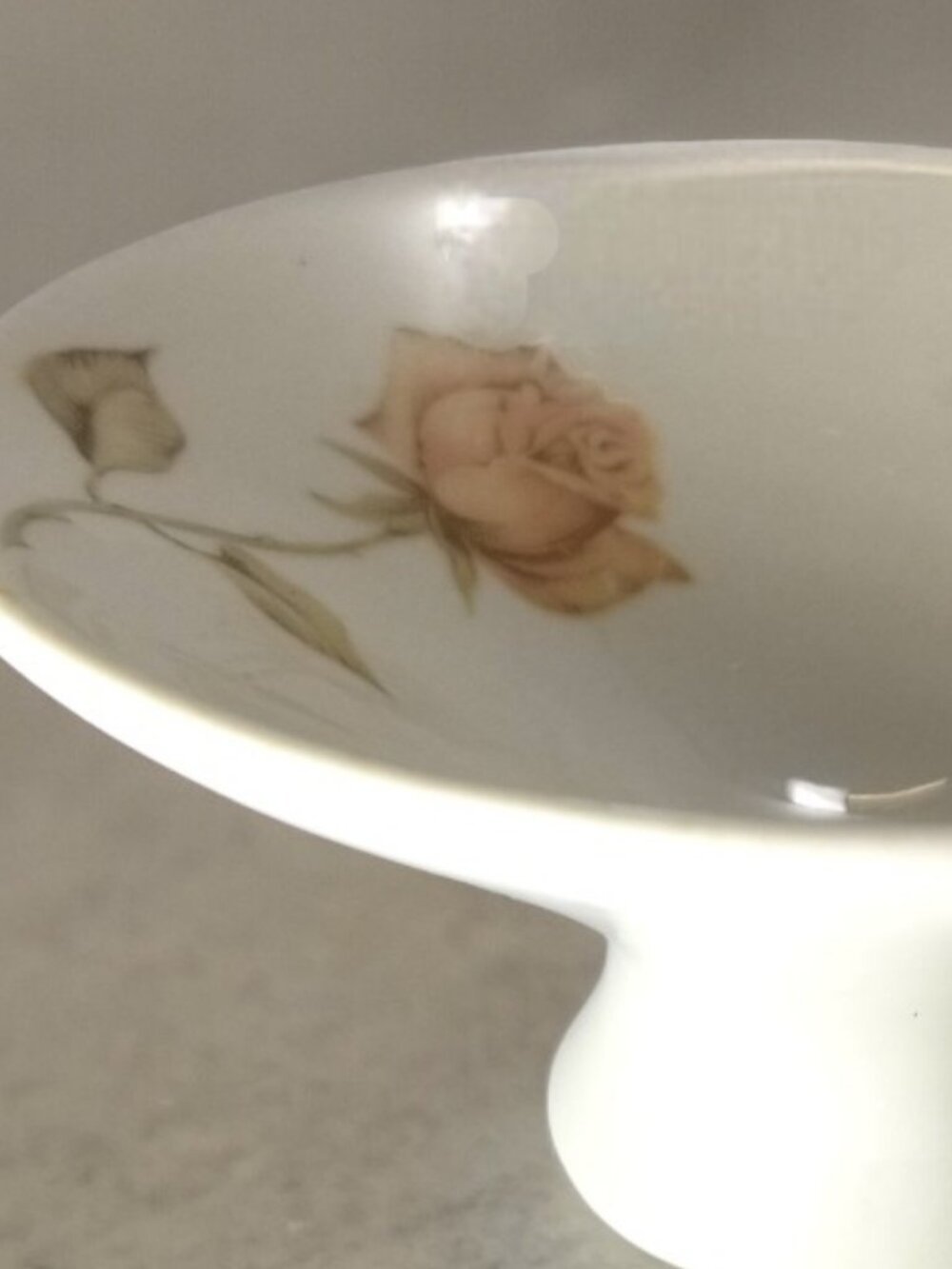 Vintage Iroquois Pink Rose Footed Dessert Bowl | Coupe Fruit Sauce Dish | USA
